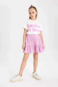 DeFacto Patterned Crepe Skirt Girls' - Image 2