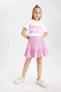 DeFacto Patterned Crepe Skirt Girls' - Image 4