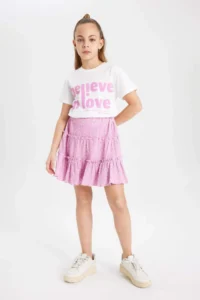 DeFacto Patterned Crepe Skirt Girls' - Image 5