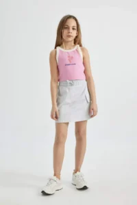 DeFacto Girl's Cargo Pocket Lace Waist Skirt