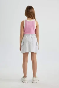 DeFacto Girl's Cargo Pocket Lace Waist Skirt - Image 5