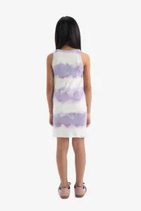 DeFacto Batik Patterned Ribbed Camisole Sleeveless Summer Dress Girls - Image 5