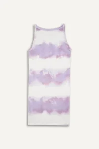 DeFacto Batik Patterned Ribbed Camisole Sleeveless Summer Dress Girls - Image 7