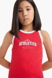 DeFacto Printed Ribbed Camisole Sleeveless Summer Dress Girls - Image 5