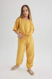 DeFacto Front Tie Short Sleeve Blouse Girl - Image 2