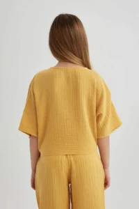 DeFacto Front Tie Short Sleeve Blouse Girl - Image 6