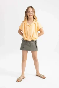 DeFacto Cropped Fit Short Sleeve Shirt Girl - Image 5