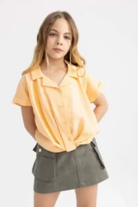 DeFacto Cropped Fit Short Sleeve Shirt Girl - Image 6