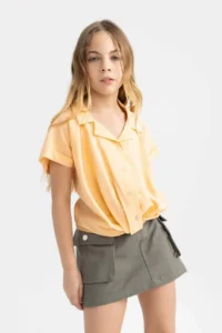 DeFacto Cropped Fit Short Sleeve Shirt Girl - Image 7
