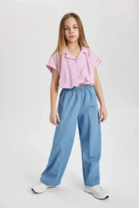 DeFacto Cropped Fit Short Sleeve Shirt Girl - Image 2