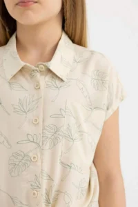 DeFacto Crop Patterned Short Sleeve Shirt Girl - Image 8