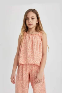 DeFacto Patterned Sleeveless Blouse Girls' - Image 3