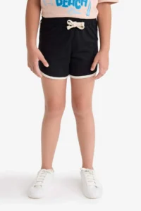 DeFacto Girls' Elastic Waist Basic Plain Shorts - Image 4