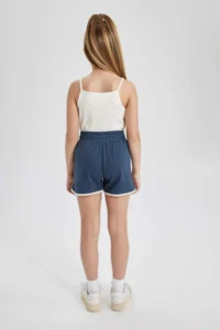 DeFacto Girls' Elastic Waist Basic Plain Shorts - Image 6