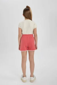 DeFacto Girls' Elastic Waist Basic Plain Shorts - Image 6