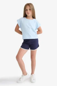 DeFacto Elastic Waist Basic Plain Shorts Girls'