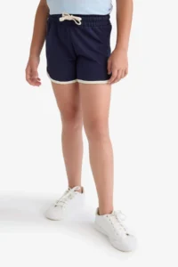 DeFacto Elastic Waist Basic Plain Shorts Girls' - Image 4