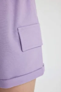 DeFacto Girls' Elastic Waist Basic Plain Shorts - Image 5