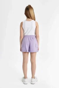 DeFacto Girls' Elastic Waist Basic Plain Shorts - Image 6