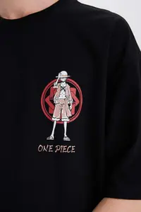 DeFacto One Piece Loose Fit Crew Neck Back Printed Short Sleeve T-Shirt - Image 6