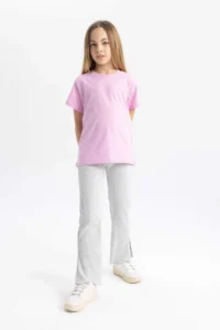 DeFacto Girl's Flare Fit Ribbed Camisole Trousers