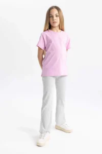 DeFacto Girl's Flare Fit Ribbed Camisole Trousers - Image 3