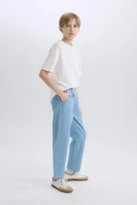 DeFacto Boy's Straight Fit Straight Leg Basic Straight Jean Trousers - Image 2