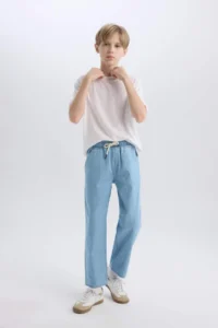 DeFacto Boy's Straight Fit Straight Leg Basic Straight Jean Trousers - Image 3