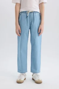 DeFacto Boy's Straight Fit Straight Leg Basic Straight Jean Trousers B5740a825sm