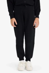 DeFacto Basic Plain Pique Sweatpants with Elastic Waist Cuffs for Boys - Image 3