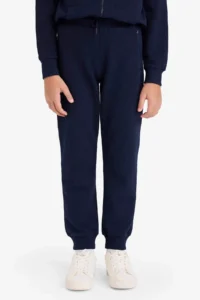 DeFacto Basic Plain Pique Sweatpants with Elastic Waist Cuffs for Boys - Image 3