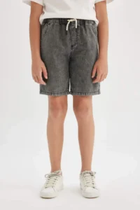 DeFacto Boys' Basic Plain Jeans Shorts - Image 3