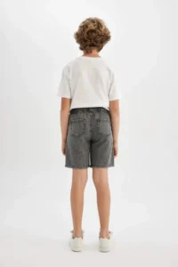 DeFacto Boys' Basic Plain Jeans Shorts - Image 5