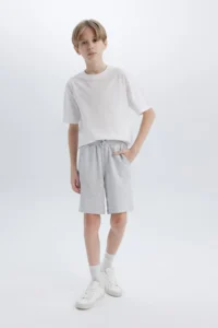 DeFacto Boy's Stretchy Waist Pocket Pique Shorts B5866a825sm - Image 2