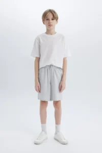 DeFacto Boy's Stretchy Waist Pocket Pique Shorts B5866a825sm - Image 3