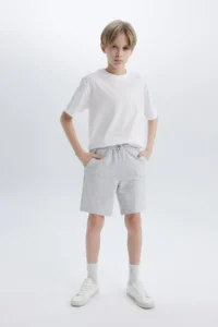 DeFacto Boy's Stretchy Waist Pocket Pique Shorts B5866a825sm - Image 4