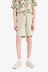 DeFacto Boy's Basic Straight Shorts with Elastic Waist