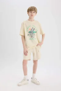 DeFacto Elastic Waist Cargo Pocket Shorts Boy - Image 2
