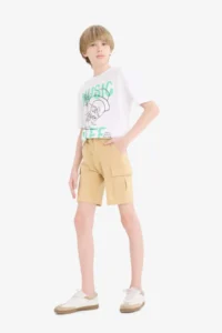 DeFacto Boy's Elastic Waist Cargo Pocket Shorts B5868a825hs - Image 2