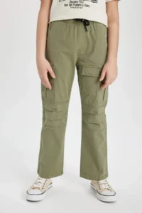 DeFacto Cargo Pocket Straight Leg Gabardine Trousers Boy - Image 4