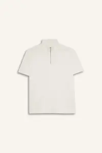 DeFacto Regular Fit Stand Collar Half Zipper Heavy Fabric Short Sleeve T-Shirt - Image 3
