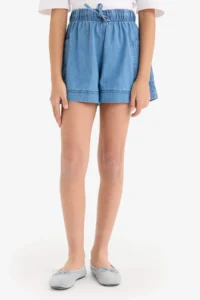 DeFacto Elastic Waist Pocket Jean Shorts Girl - Image 6