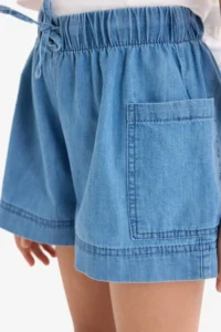 DeFacto Elastic Waist Pocket Jean Shorts Girl - Image 7