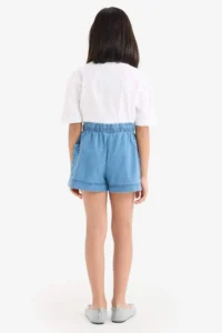 DeFacto Elastic Waist Pocket Jean Shorts Girl - Image 8