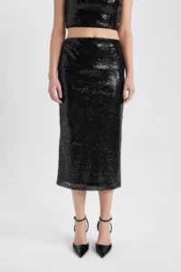DeFacto sequined Normal Waist Lined Midi Skirt B6702ax23wn - Image 4