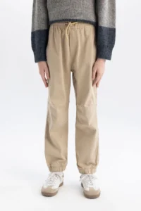 DeFacto Boy's Elastic Leg Basic Plain Gabardine Jogger Trousers B6713a825sm - Image 4