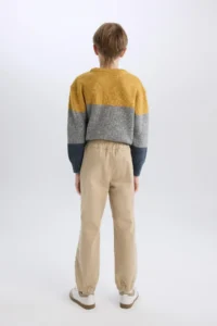 DeFacto Boy's Elastic Leg Basic Plain Gabardine Jogger Trousers B6713a825sm - Image 6