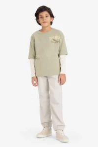DeFacto Boys' Jogger Fit Gabardine Pants (26 SM) - Image 2
