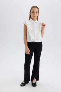 DeFacto Girls' Flare Fit slit Pants B6893a825sm - Image 4