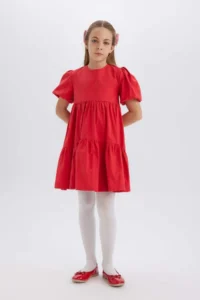 DeFacto Girls' Short Sleeve Rejection Dress - Image 5